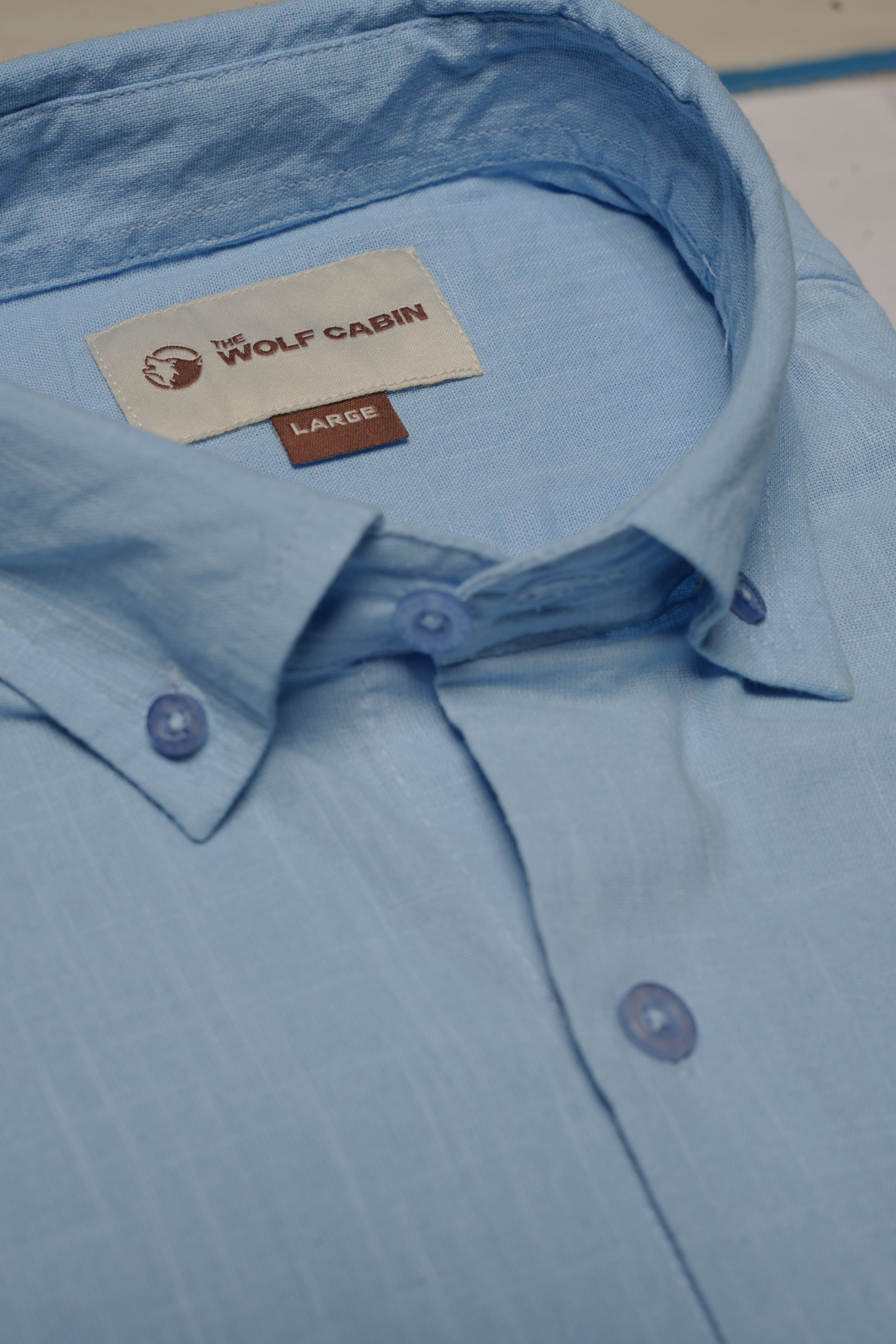 THE WOLF CABIN Semi formal shirts - Sky Blue