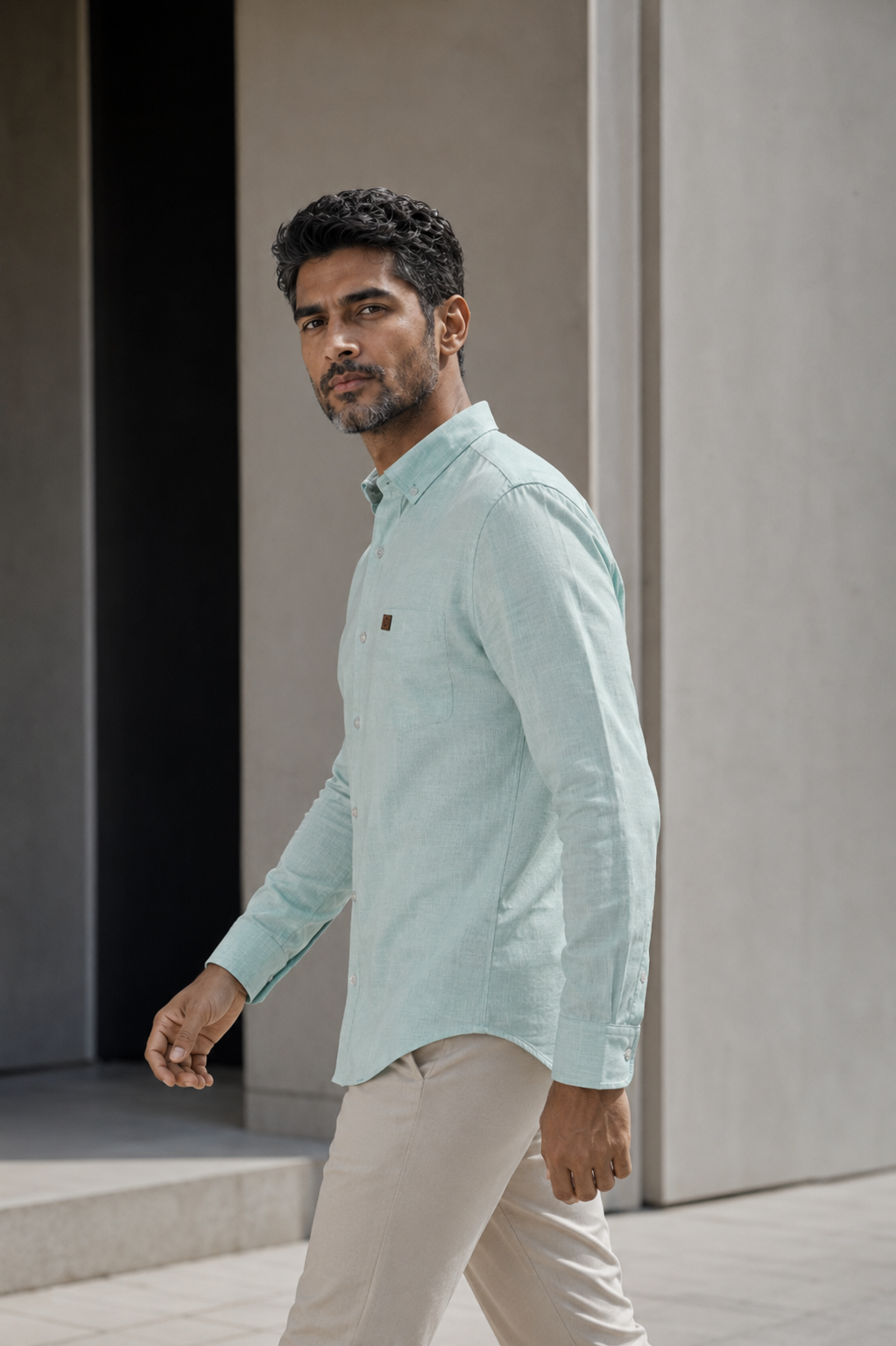 THE WOLF CABIN Semi formal shirts - Ice Mint