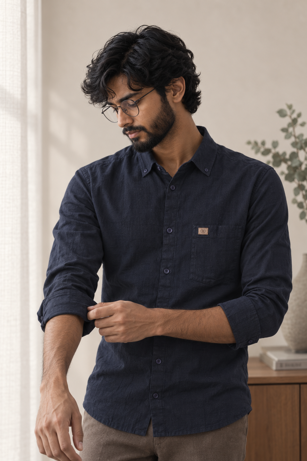 THE WOLF CABIN Semi formal shirts - Midnight Navy