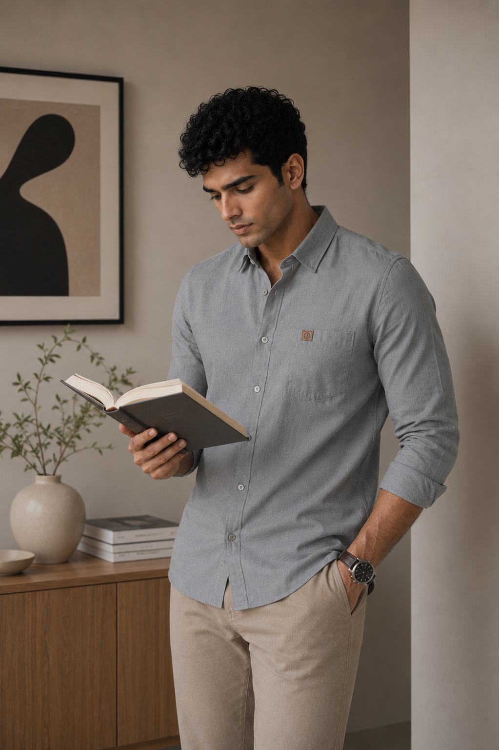 THE WOLF CABIN Semi formal shirts - Sage Grey