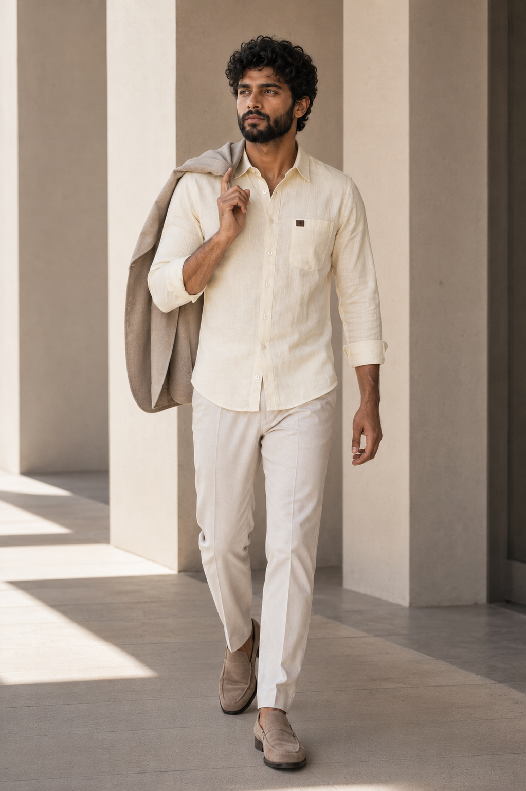 THE WOLF CABIN Semi formal shirts - Warm Ivory