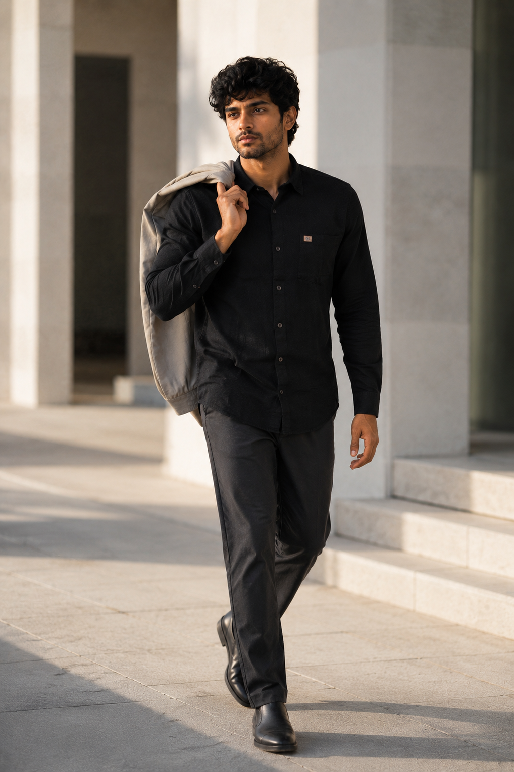 THE WOLF CABIN Semi formal shirts - Washed Black