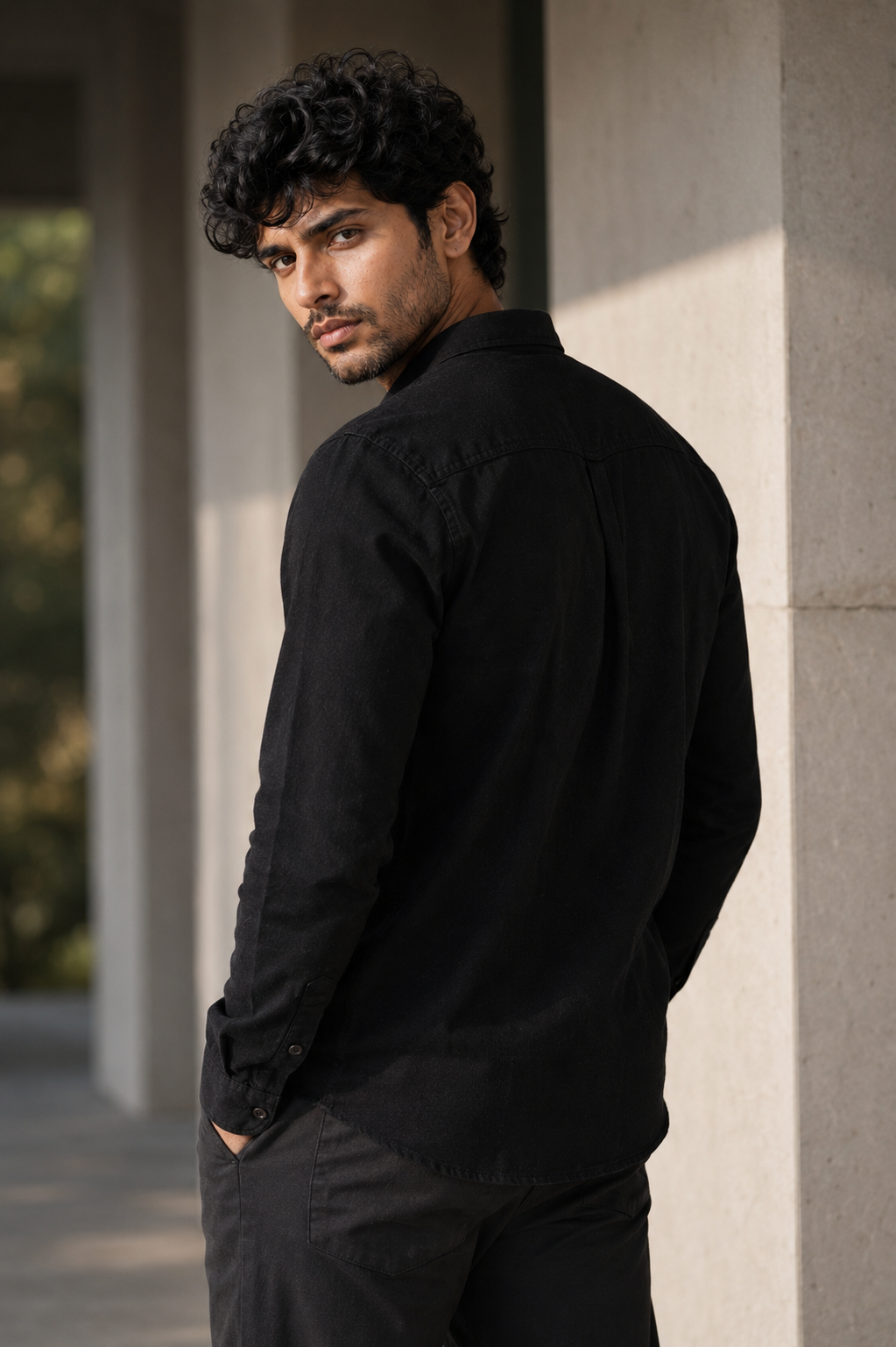 THE WOLF CABIN Semi formal shirts - Washed Black