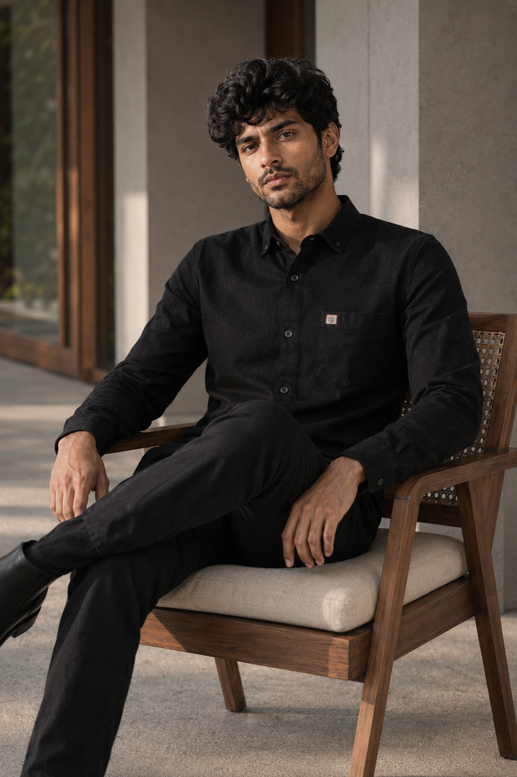 THE WOLF CABIN Semi formal shirts - Washed Black