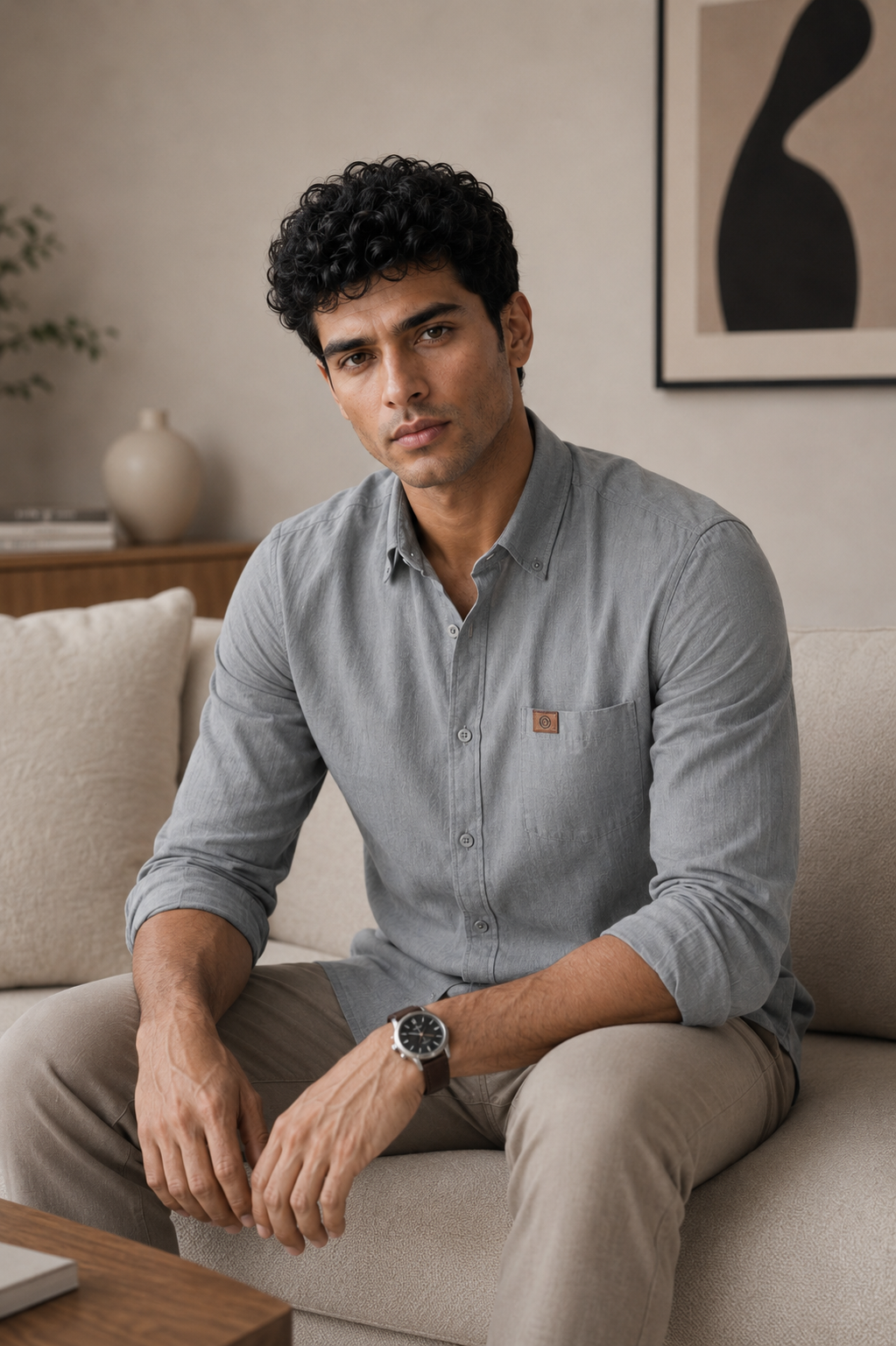 THE WOLF CABIN Semi formal shirts - Sage Grey