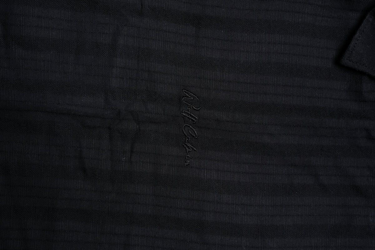 Premium Dobby Stripe Linen Cotton Shirt – Black