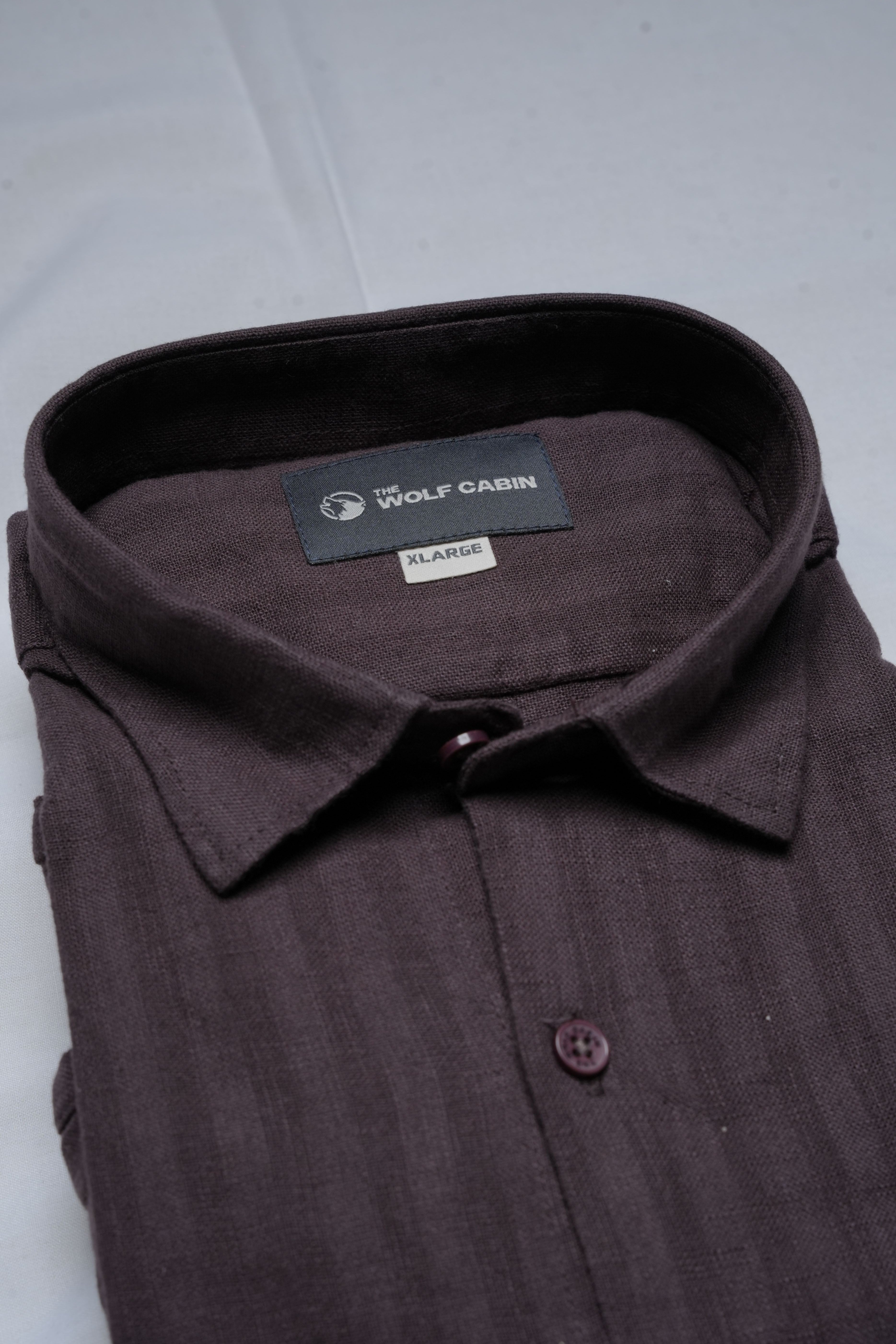 Premium Dobby Stripe Linen Cotton Shirt – Brown