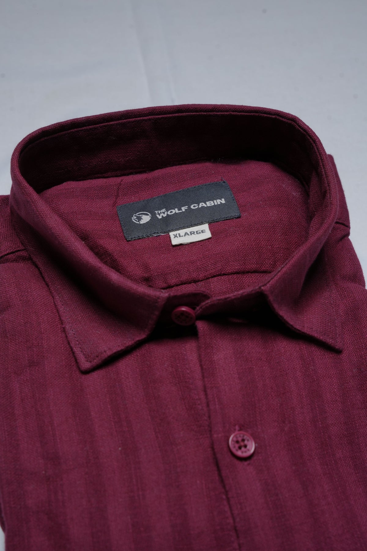 Premium Dobby Stripe Linen Cotton Shirt – Cherry Red