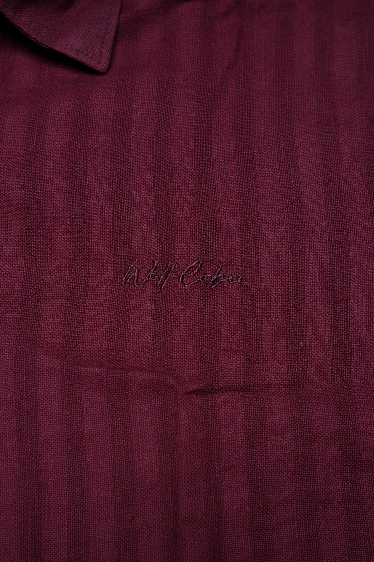 Premium Dobby Stripe Linen Cotton Shirt – Cherry Red