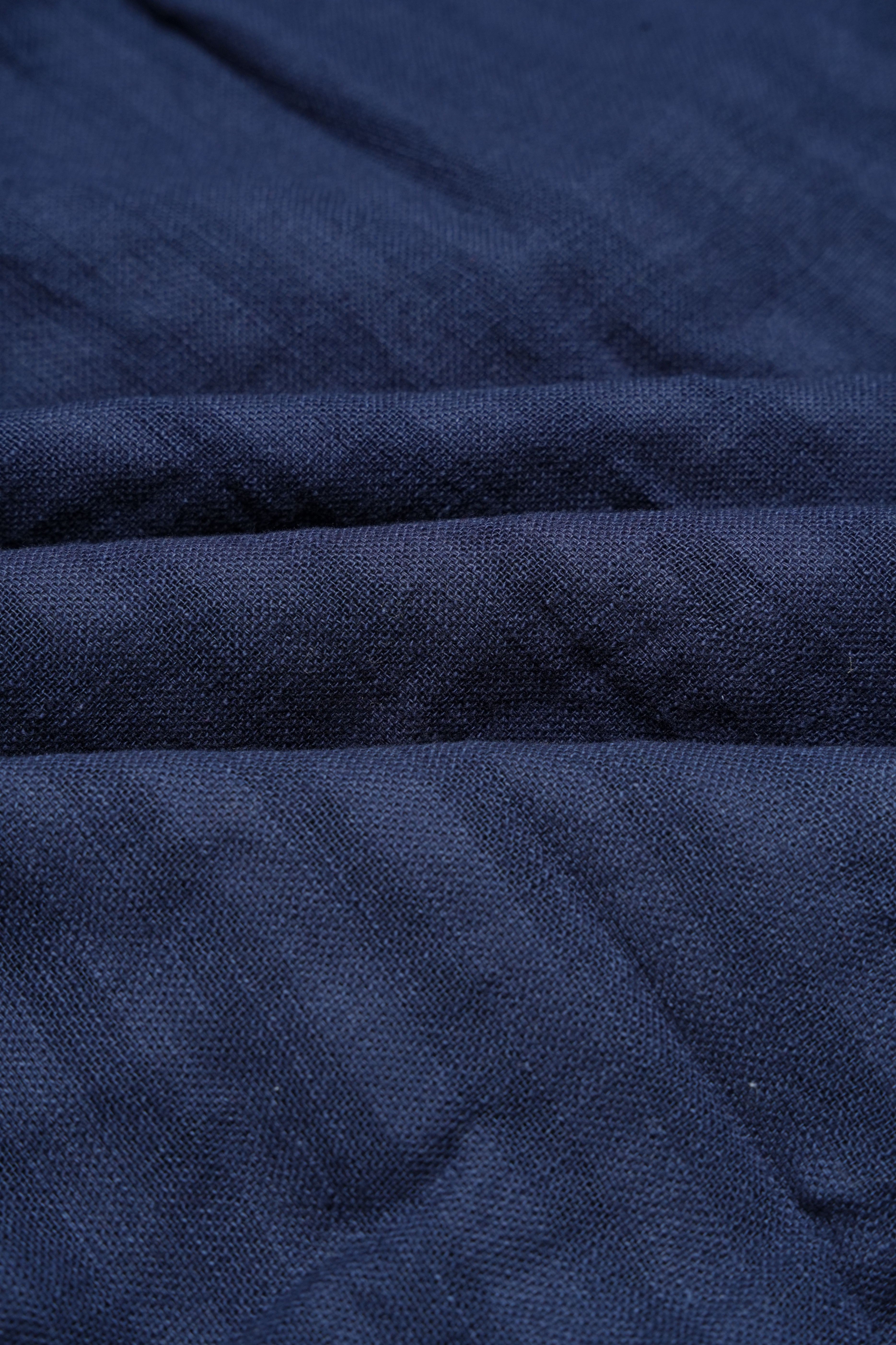 Premium Dobby Stripe Linen Cotton Shirt – Dark Navy