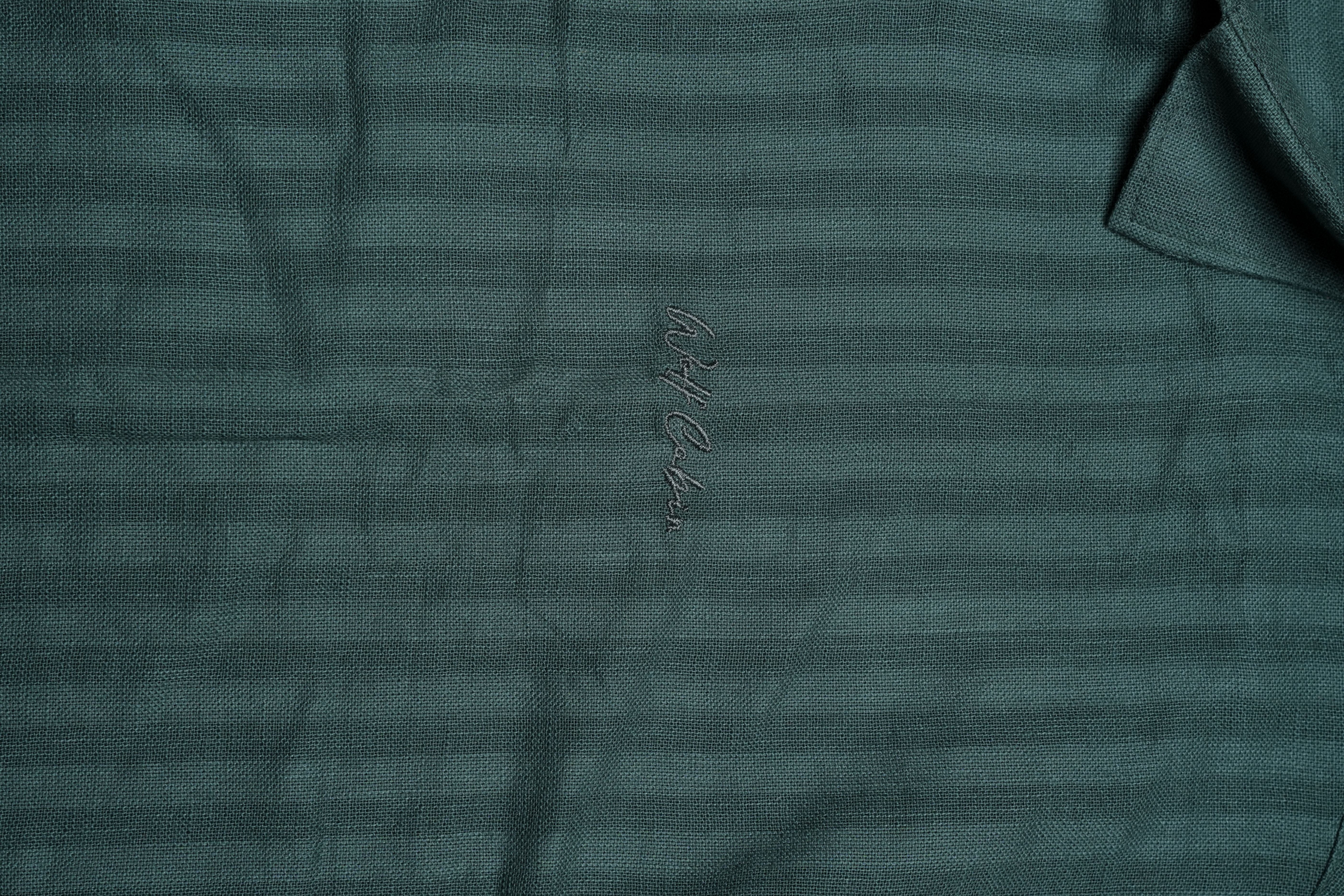 Premium Dobby Stripe Linen Cotton Shirt – Green