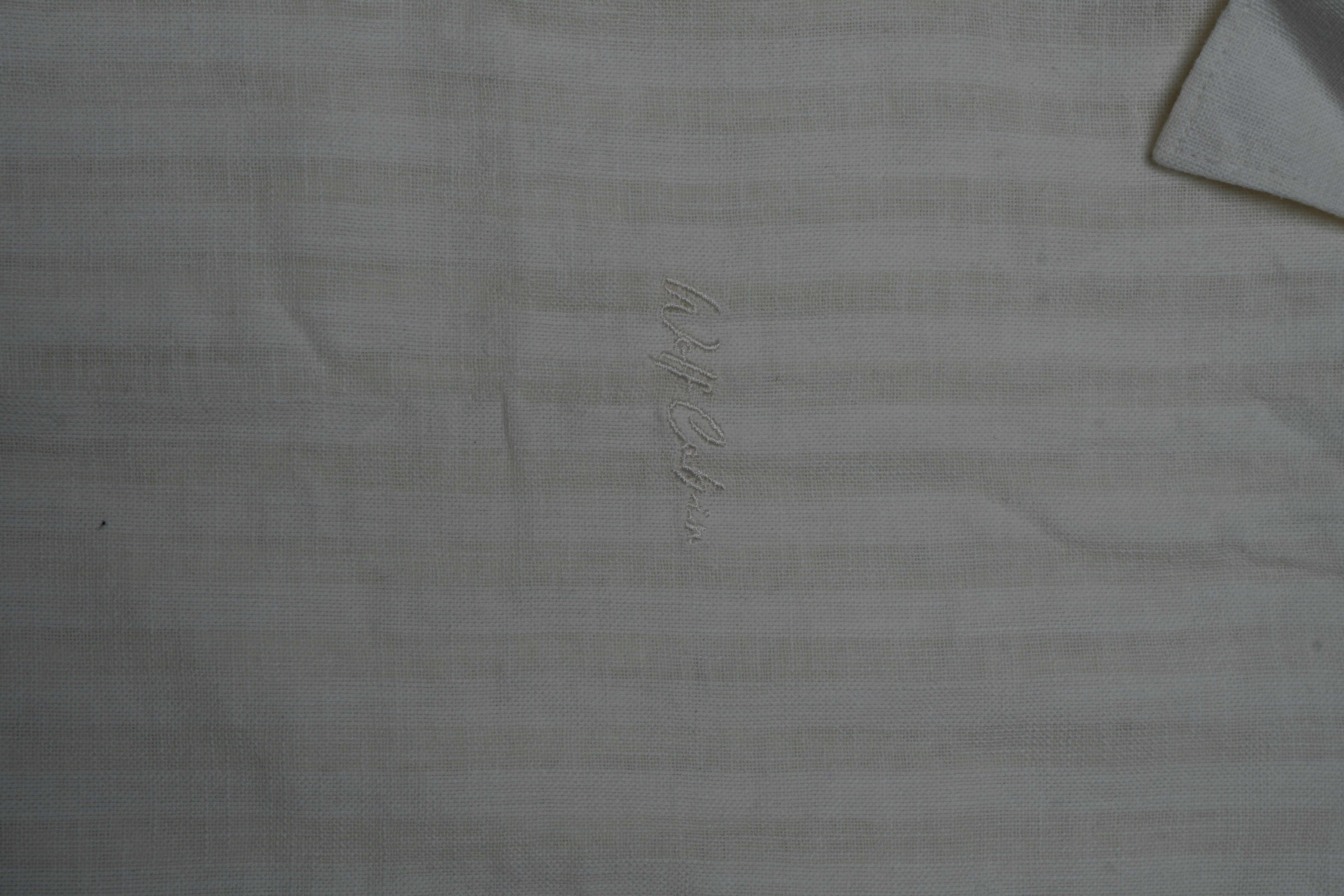 Premium Dobby Stripe Linen Cotton Shirt – Half White