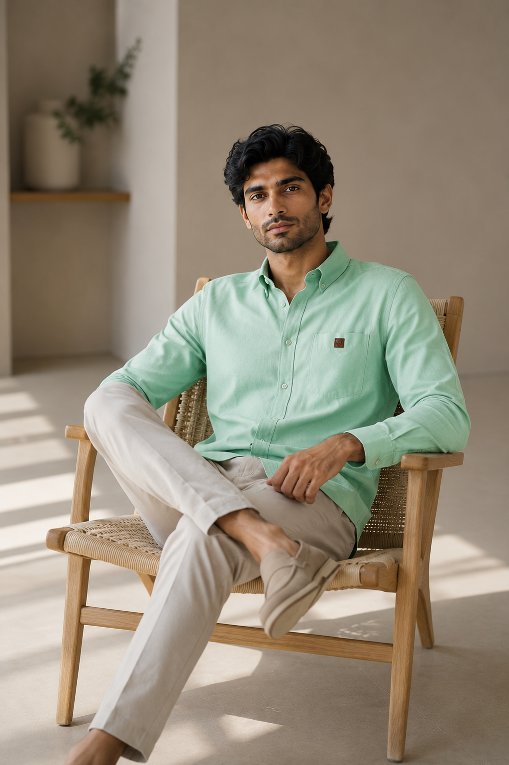 THE WOLF CABIN Semi formal shirts - Mint Green