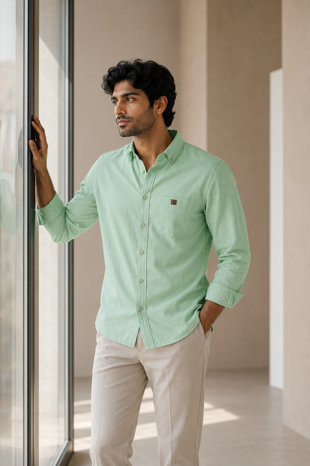 THE WOLF CABIN Semi formal shirts - Mint Green