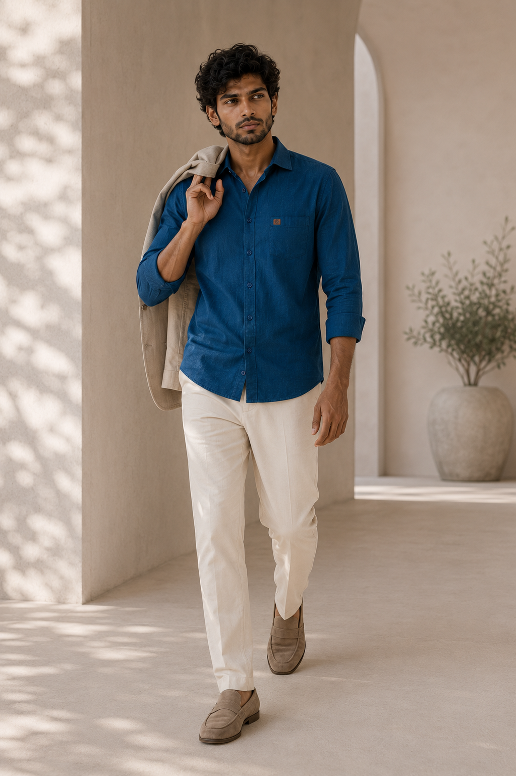 THE WOLF CABIN Semi formal shirts - Deep Teal Blue