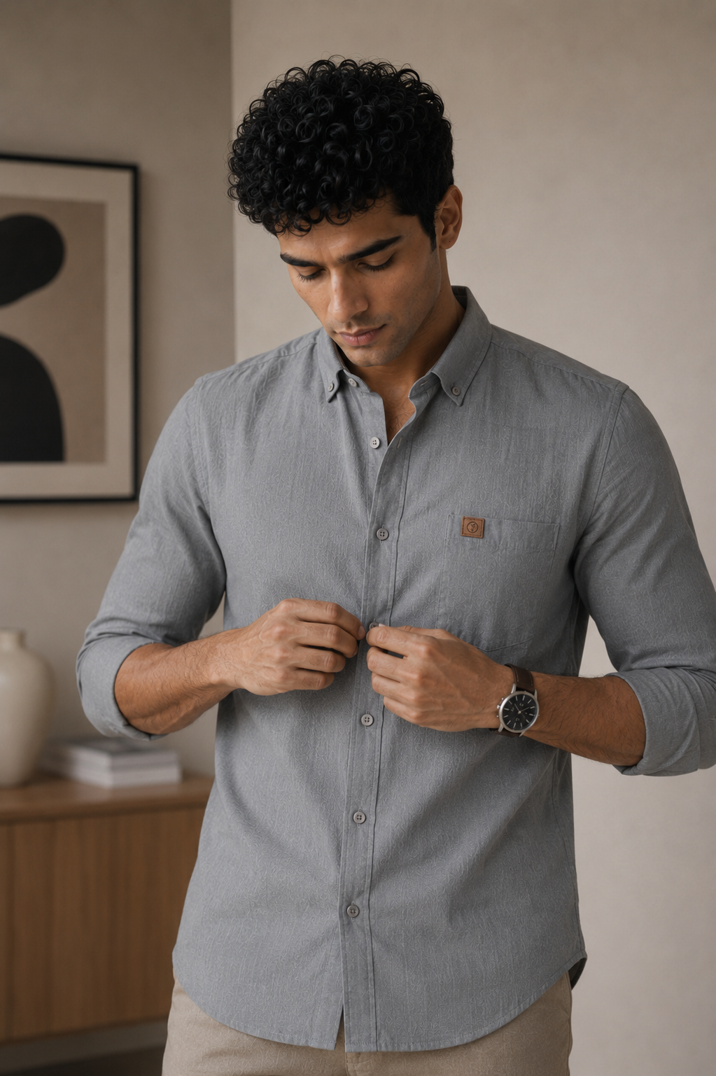 THE WOLF CABIN Semi formal shirts - Sage Grey
