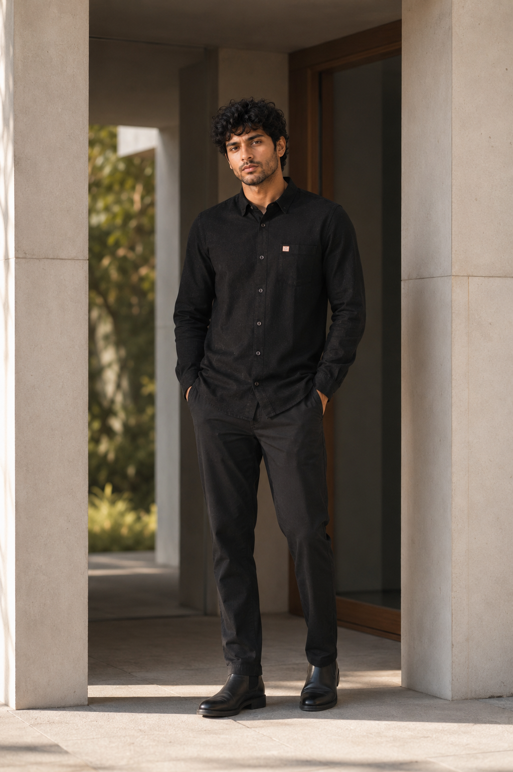 THE WOLF CABIN Semi formal shirts - Washed Black