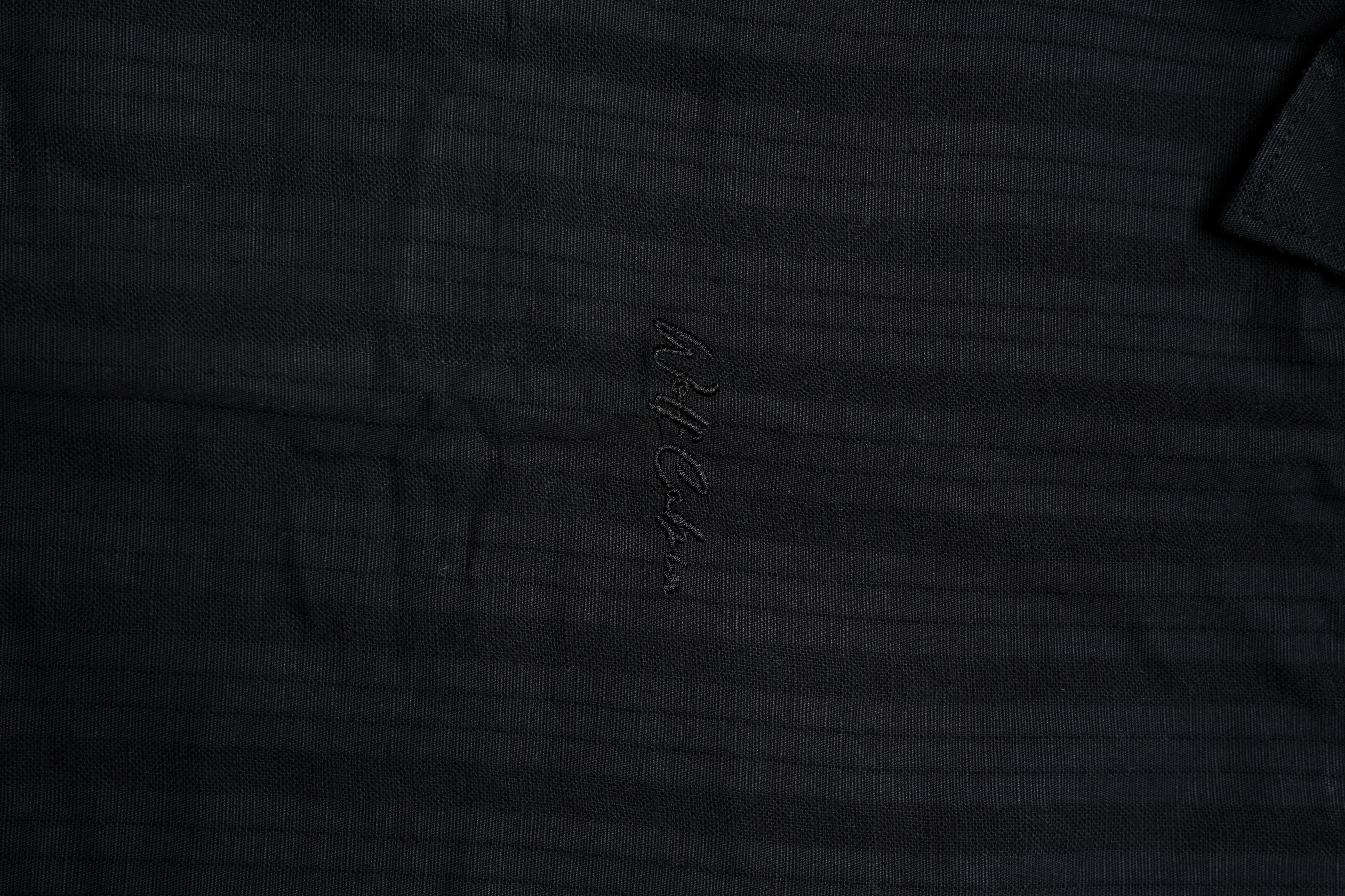 Premium Dobby Stripe Linen Cotton Shirt – Black
