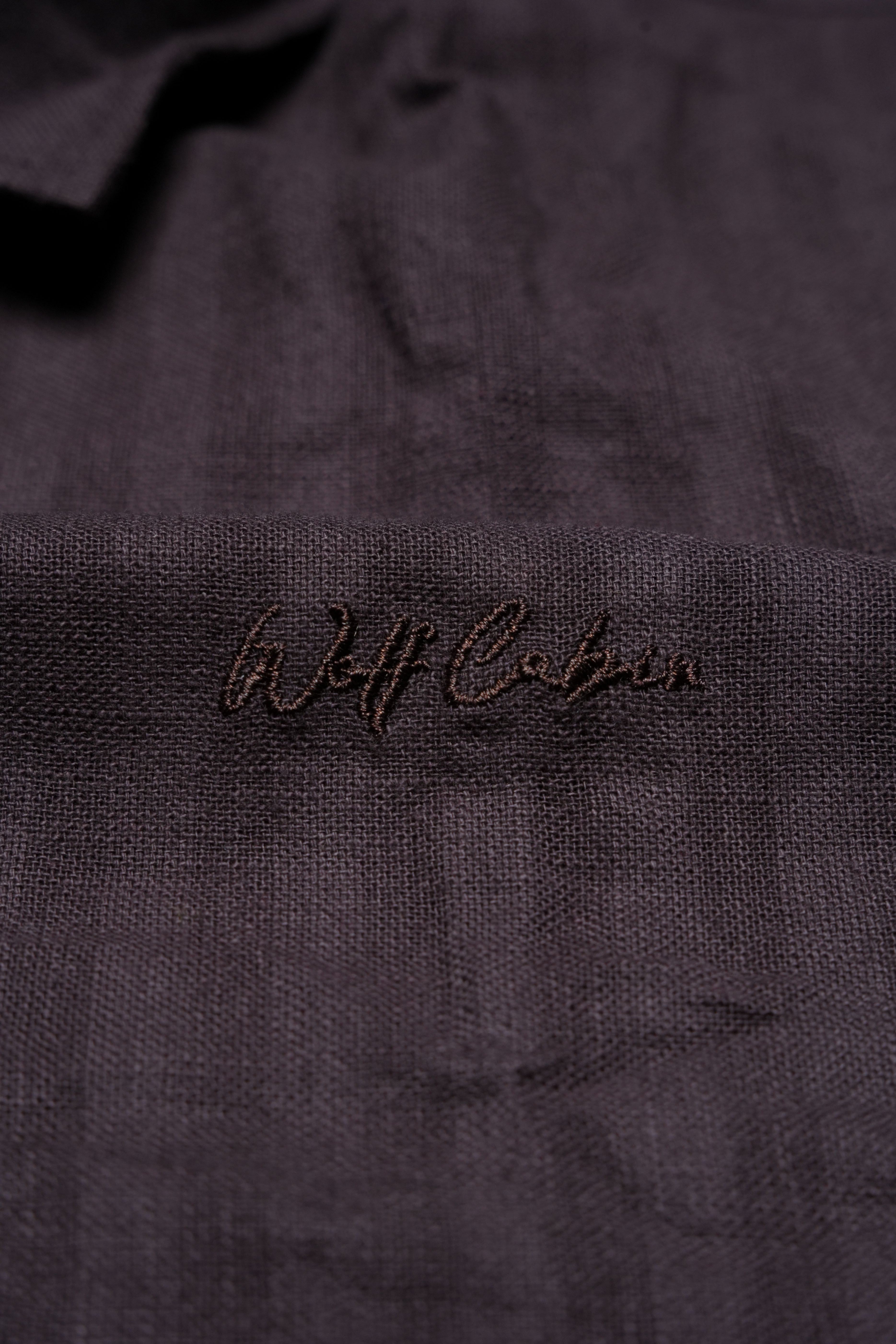 Premium Dobby Stripe Linen Cotton Shirt – Brown