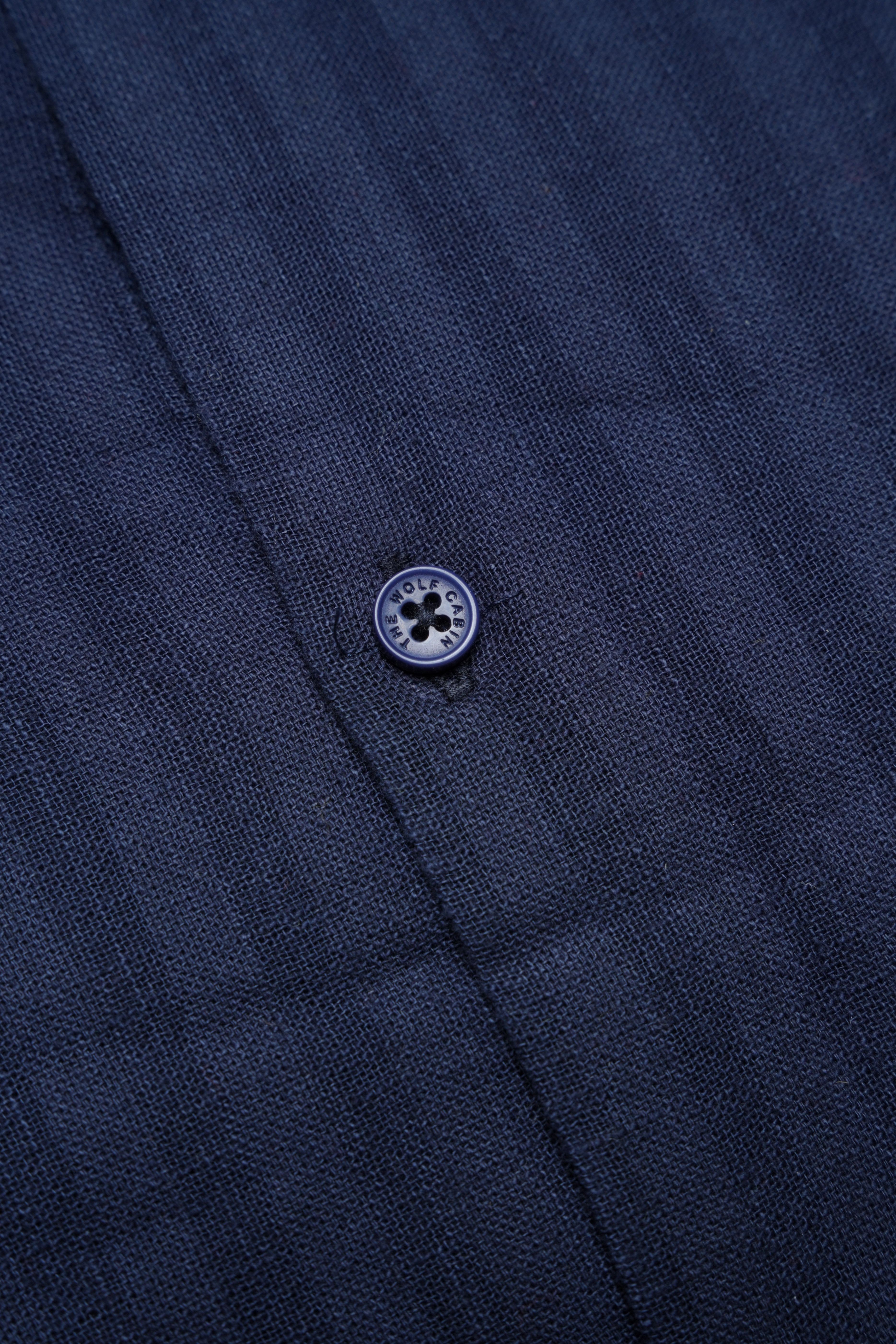 Premium Dobby Stripe Linen Cotton Shirt – Dark Navy