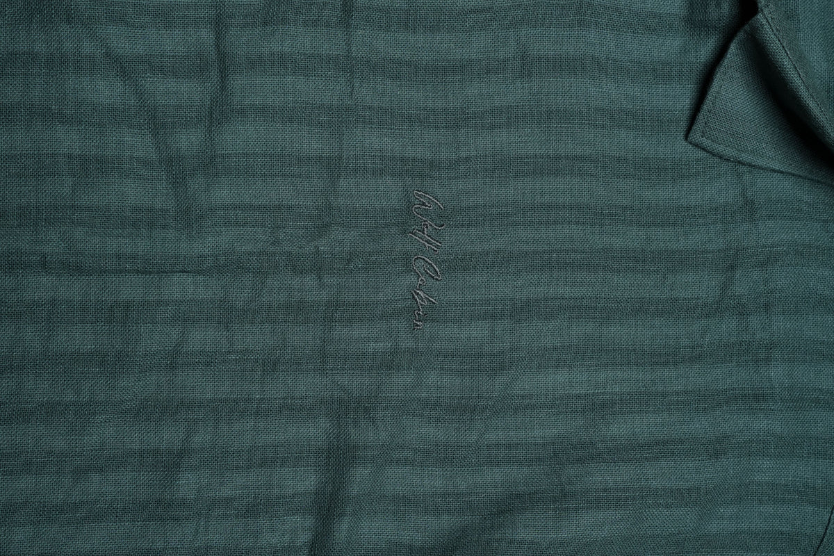 Premium Dobby Stripe Linen Cotton Shirt – Green