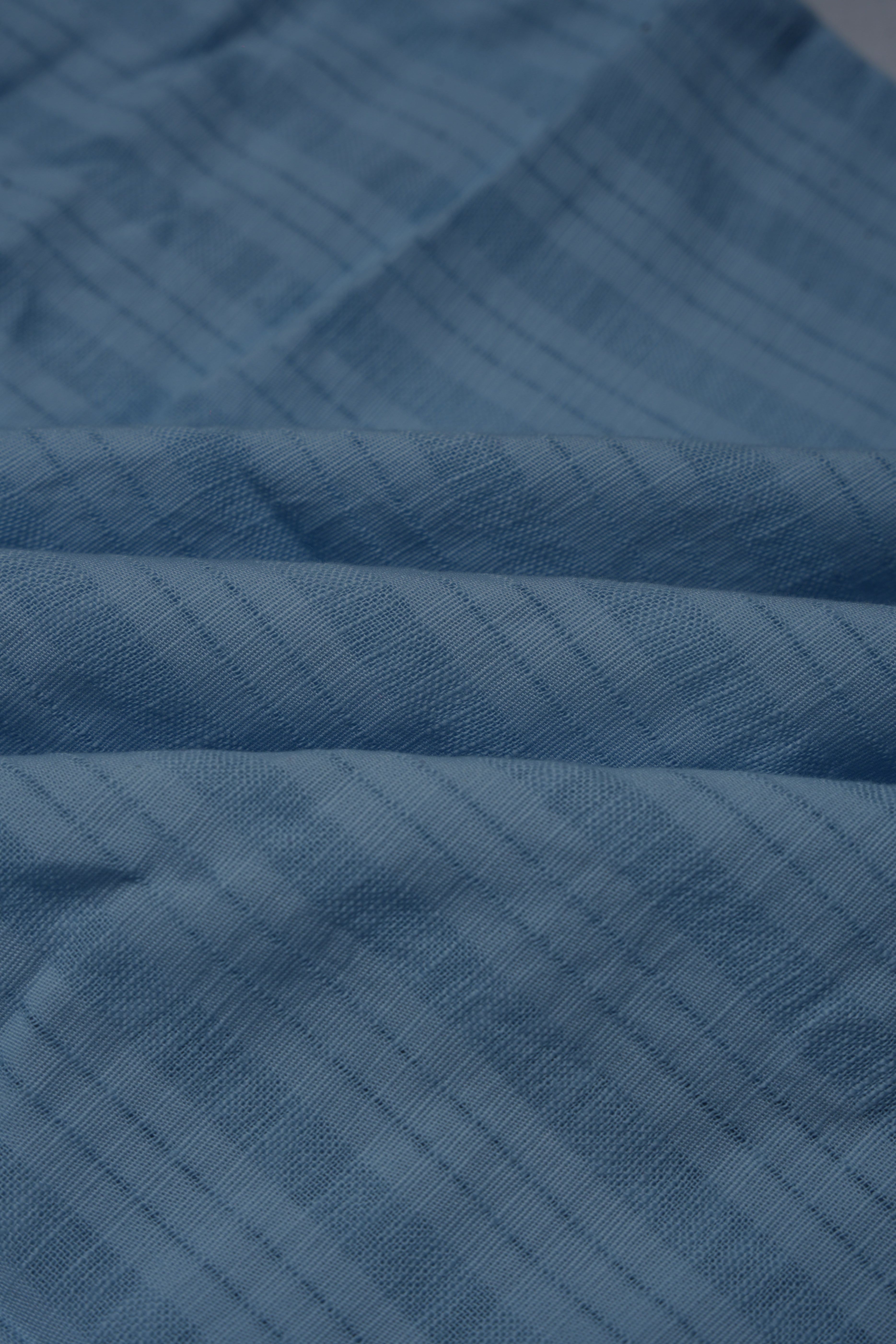 Premium Dobby Stripe Linen Cotton Shirt – Sky Blue