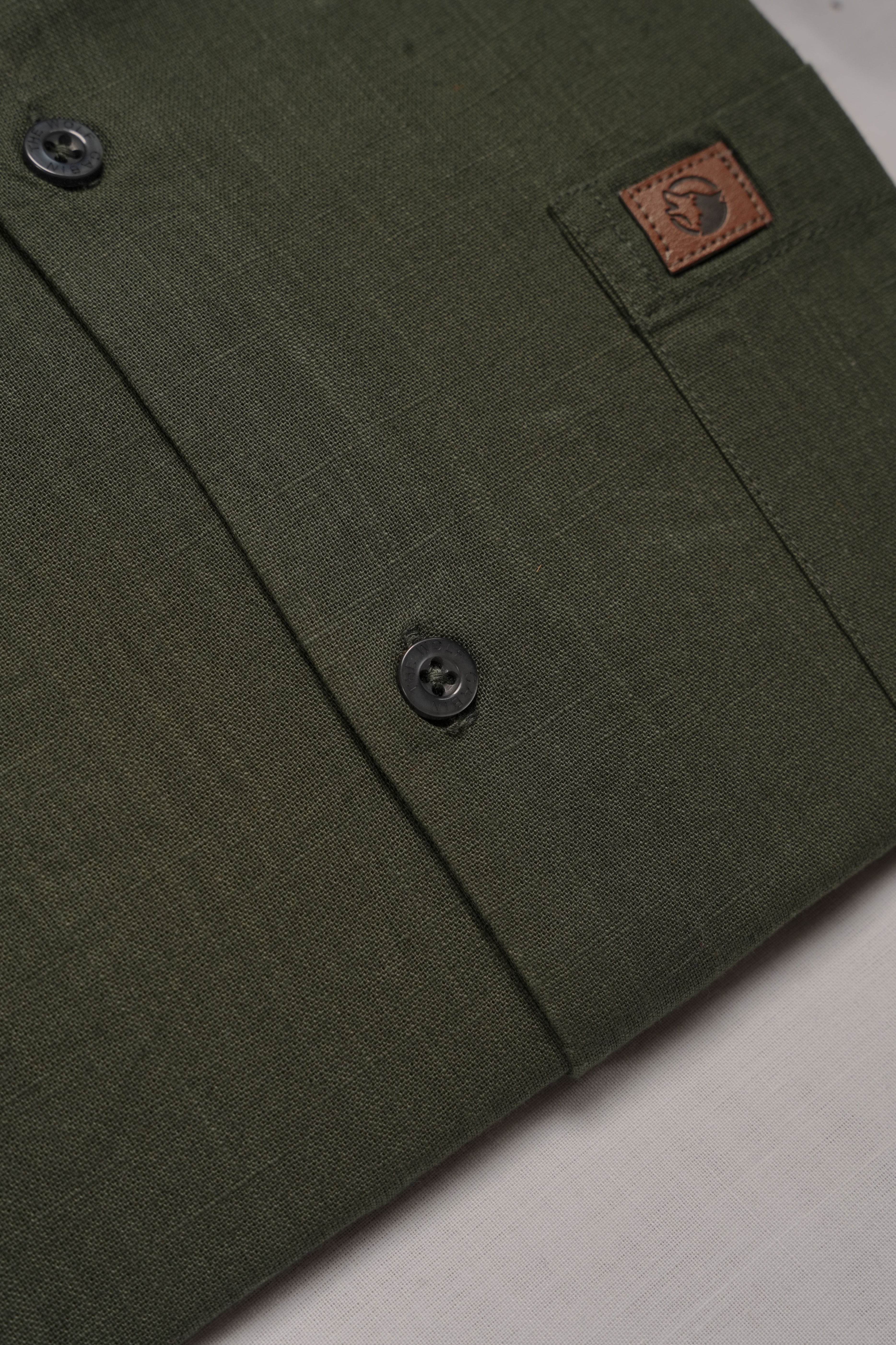 THE WOLF CABIN Semi formal shirts - Dark Olive Green