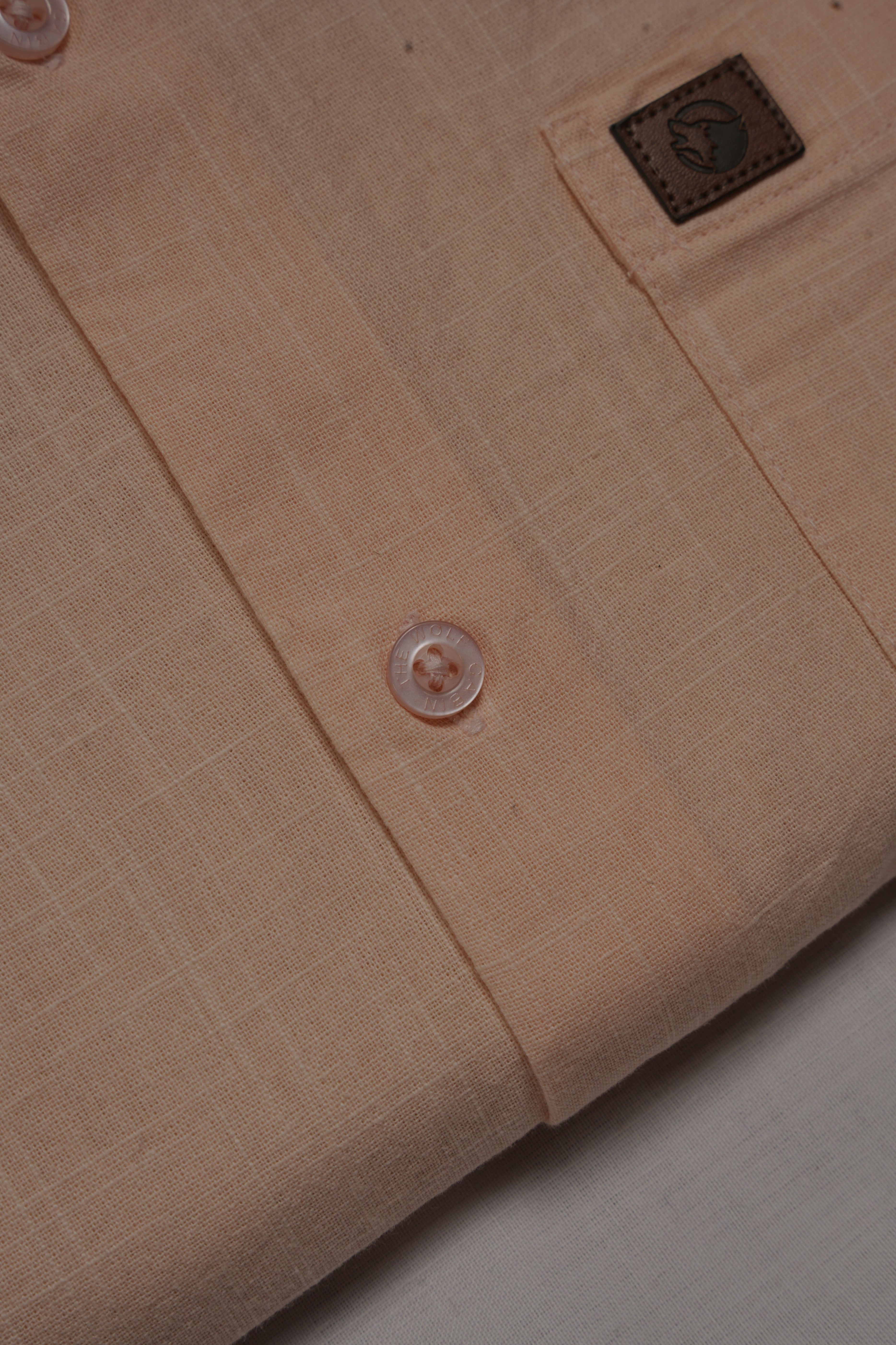 THE WOLF CABIN Semi formal shirts - Light Peach