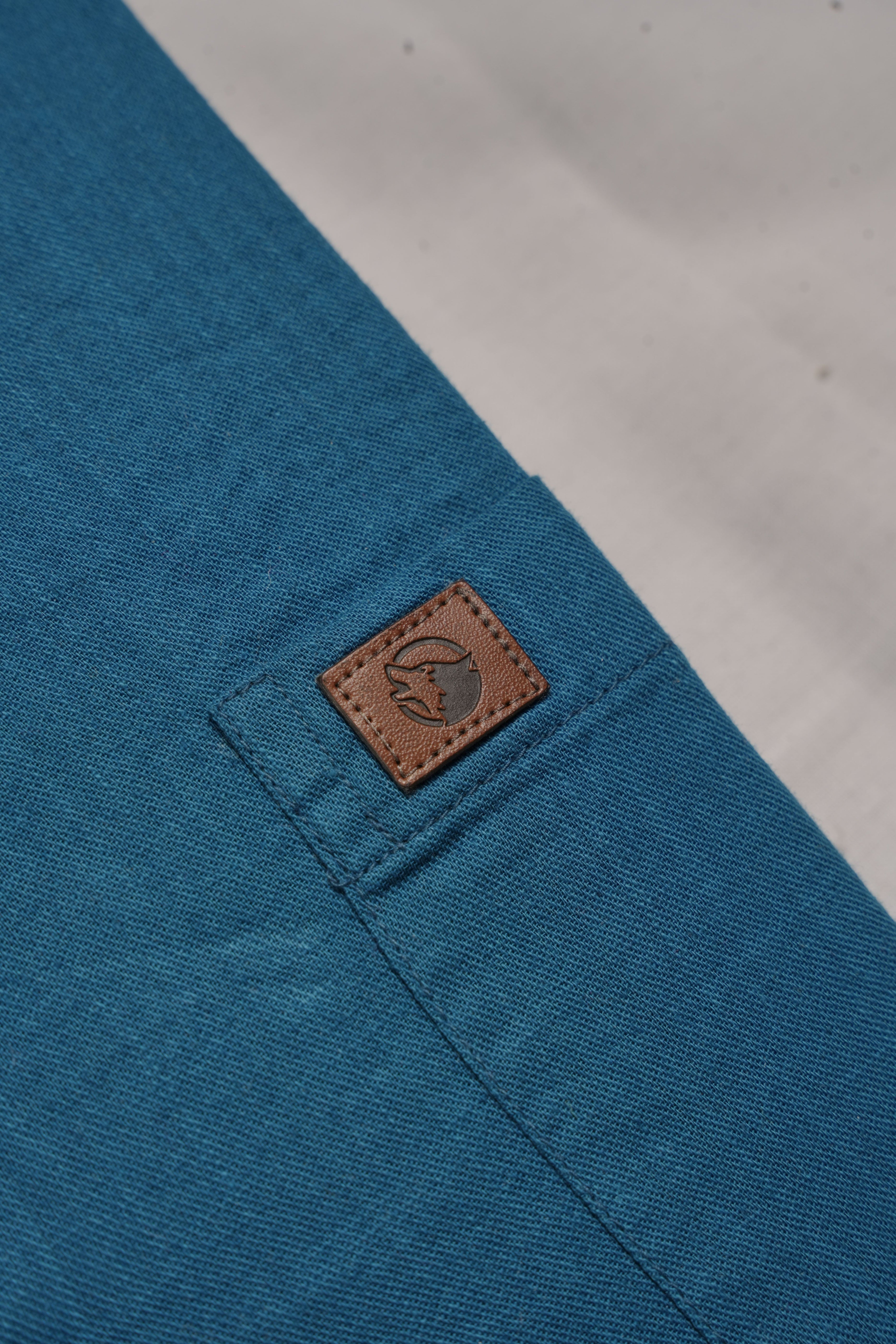 THE WOLF CABIN Semi formal shirts - Deep Teal Blue