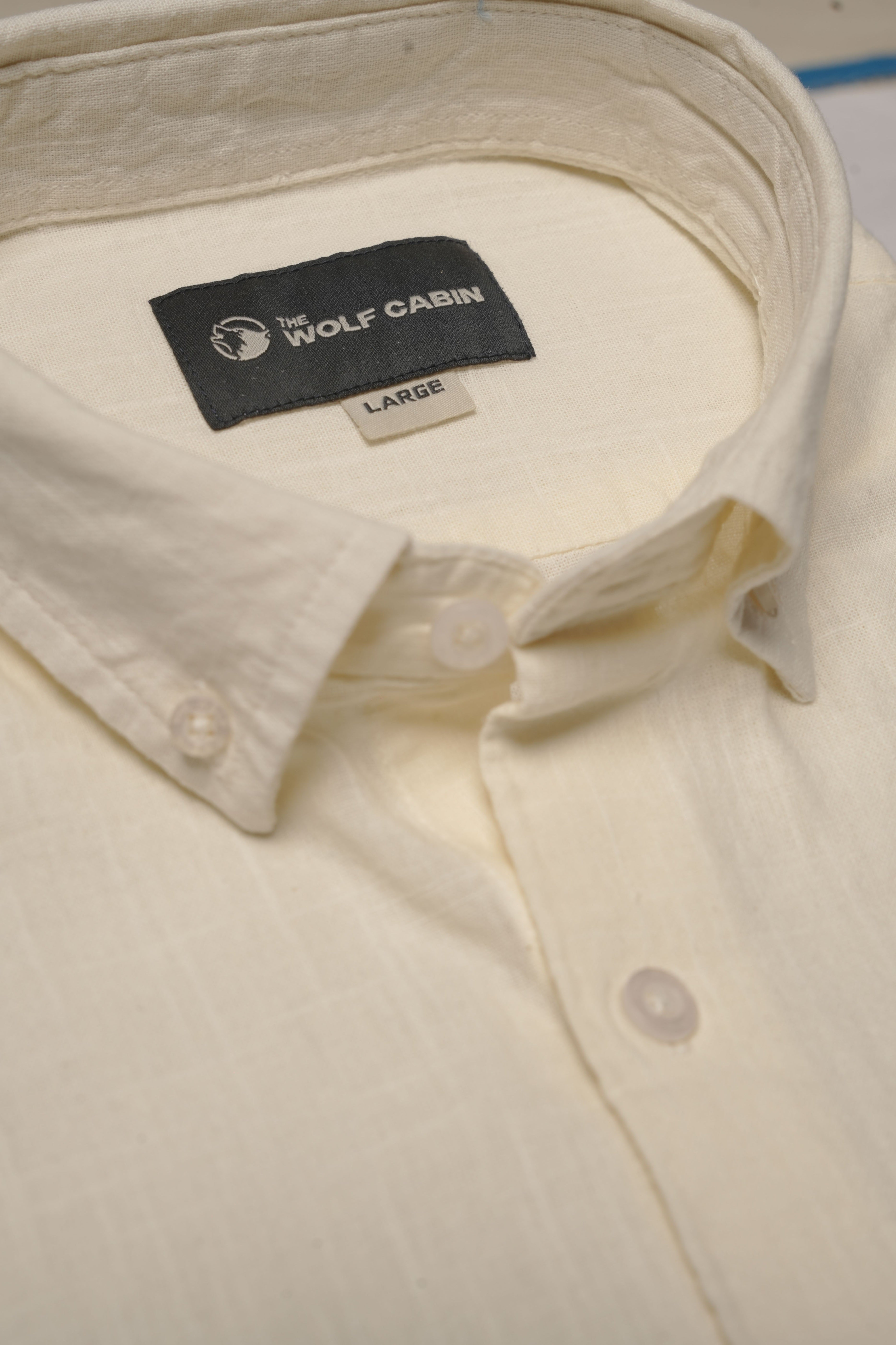 THE WOLF CABIN Semi formal shirts - Warm Ivory